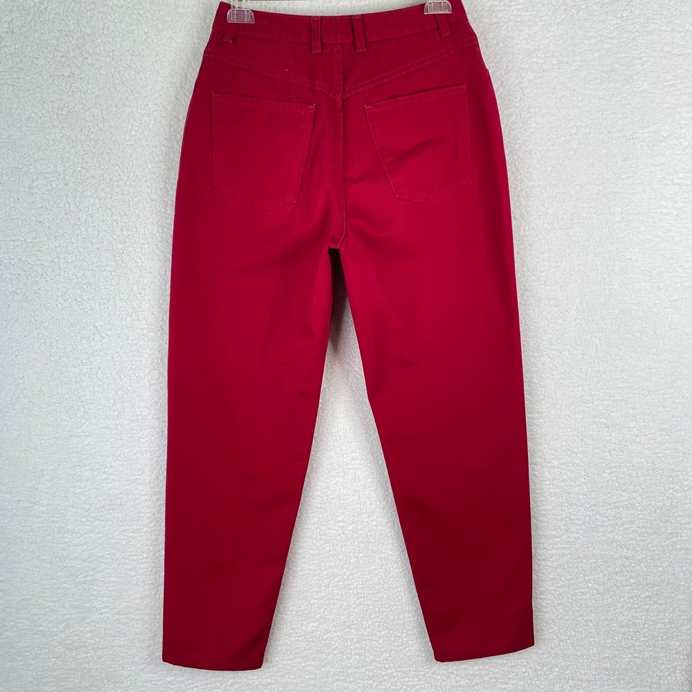 Vintage Talbots Red High Waisted Cotton Tapered Pants USA Made Womens 10 - Picture 10 of 11